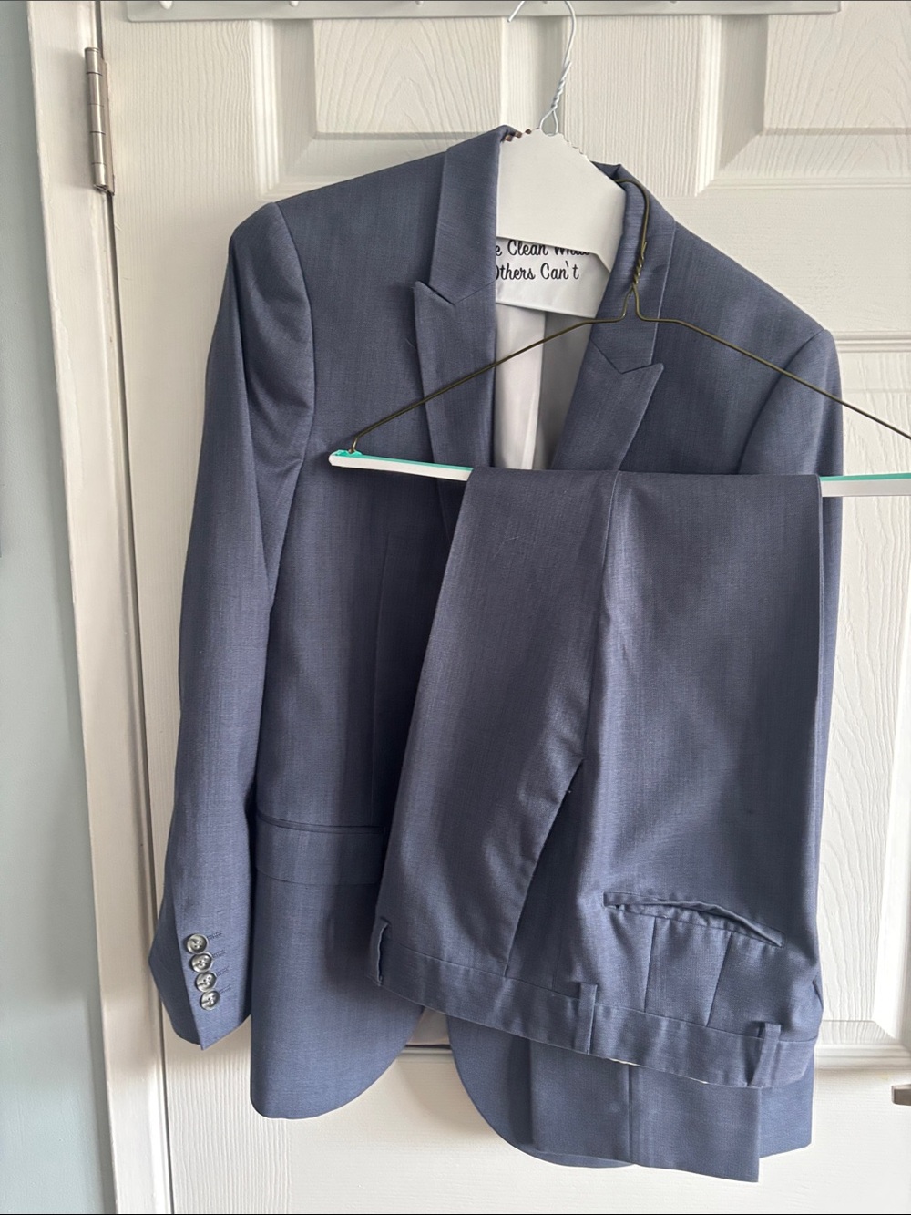 Topman Men's Slate Blue Two-Piece Suit Jacket & Pants